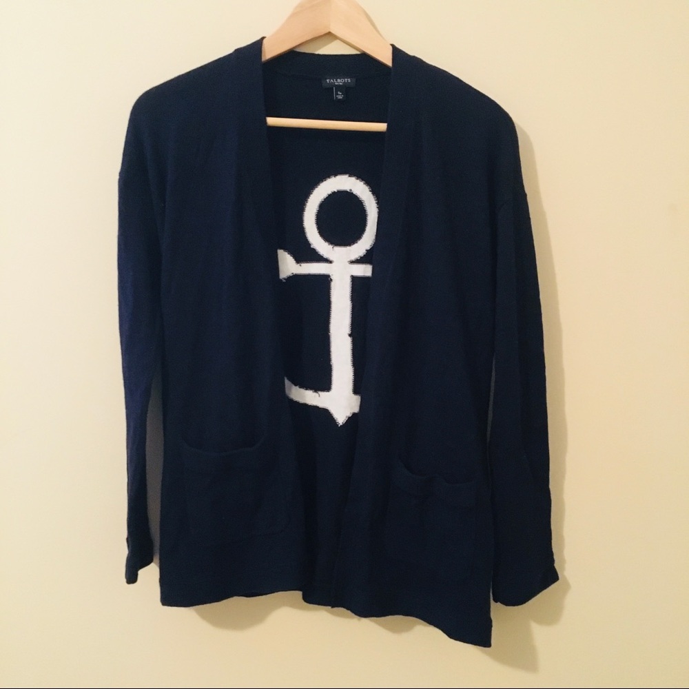 Talbots | Flyaway Cardigan-Intarsia-Anchor Back - Picture 2 of 5